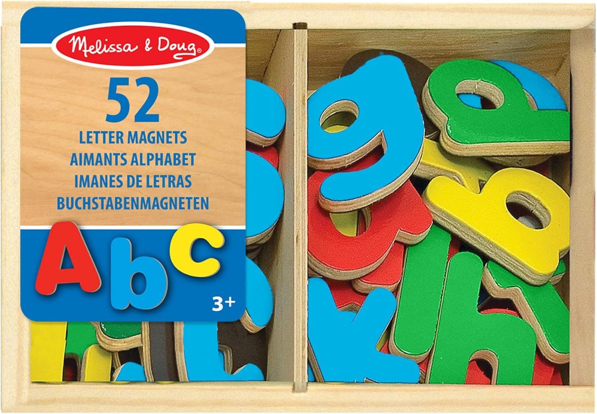Aimants alphabet en bois Melissa & Doug : outil Montessori pour apprendre l’alphabet