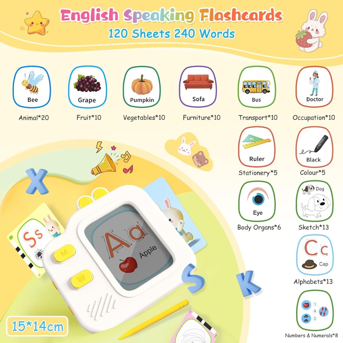 Apprendre l’alphabet avec les cartes éducatives parlantes Montessori Ulikey pour enfants de 2 à 6 ans – Image 3