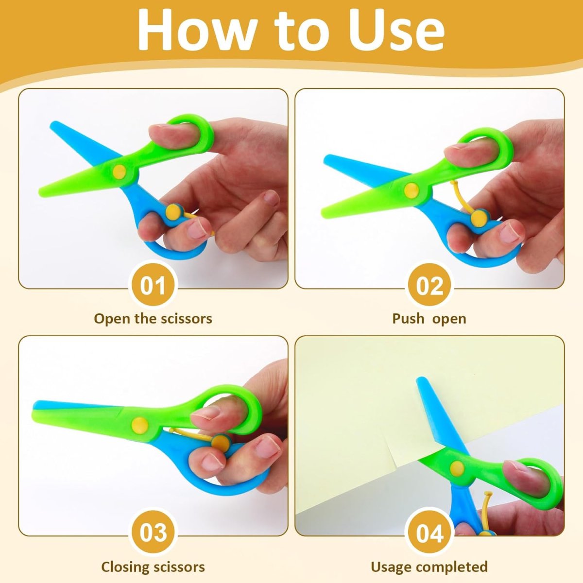 Ciseaux d’apprentissage pour enfants 2-3 ans avec pointe ronde – Image 5