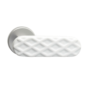 Paire de Poignées de portes Croisillon Porcelaine Blanc