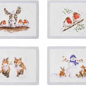 Lot de 4 grands sets de table Montessori Wrendale pour Noël