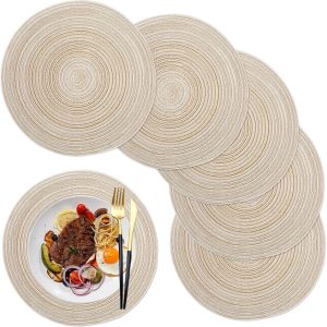 Lot de 6 sets de table ronds Montessori Maifey résistants à la chaleur et antidérapants