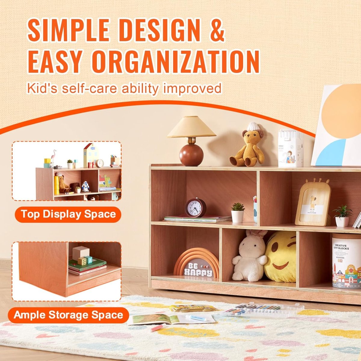 Meuble de rangement Montessori pour enfants à 2 niveaux – Image 8