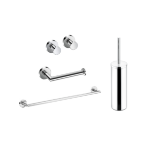 Pack IC ST : 2x Patères, 1 Porte-rouleau, 1 Porte-serviette (40cm), et 1 Porte-balayette